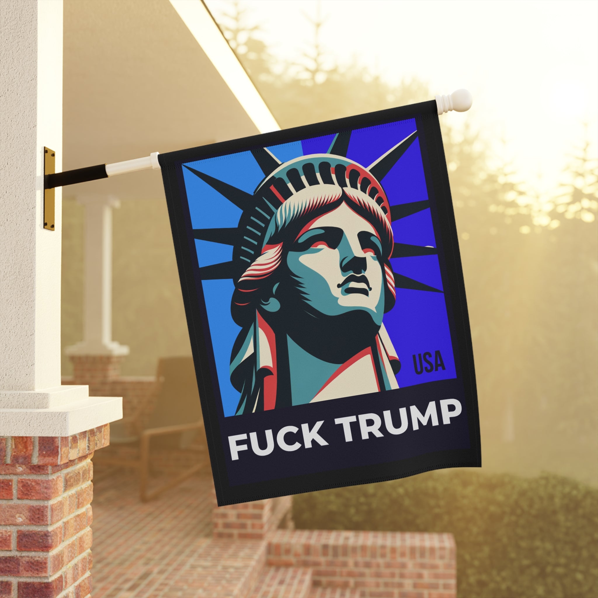Fuck Trump Yard Sign - Statue Of Liberty Yard Flag - Anti Trump Decor - Democrat Gift - Political Yard Sign