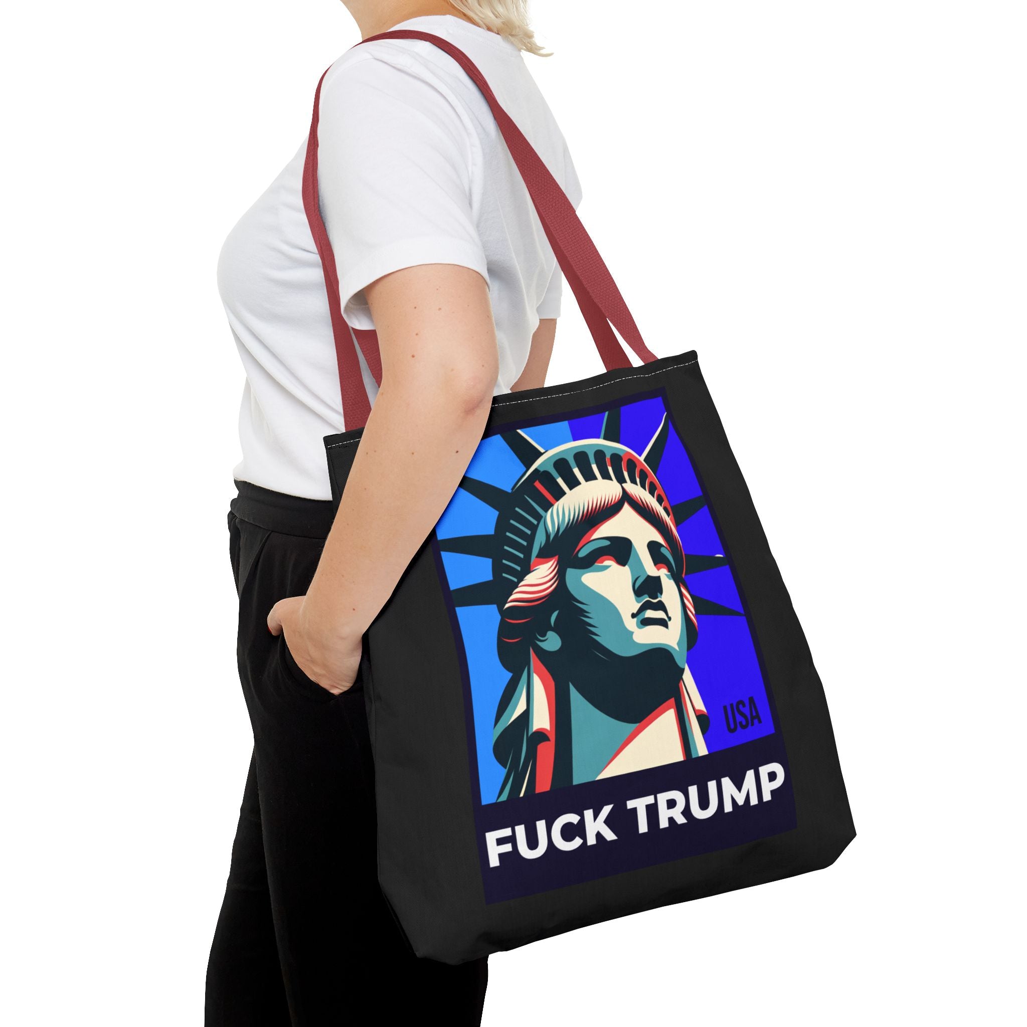 Fuck Trump Tote Bag - Statue Of Liberty Tote - Anti Trump Tote Bag - Anti MAGA - Feminist Tote - Activist Gift - Protest Bag