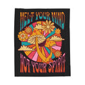 Psychedelic Mushroom Plush Blanket - Melt Your Mind, Not Your Spirit - Trippy Shroom Motif - Gift For Stoners