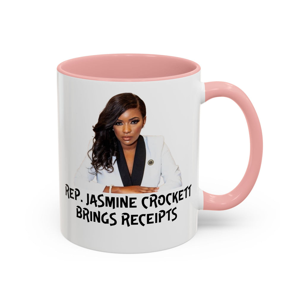 Jasmine Crockett Mug - Brings Receipts - Anti Trumpism - Political Satire - Feminist Mug - Anti MAGA - Democrat Gift