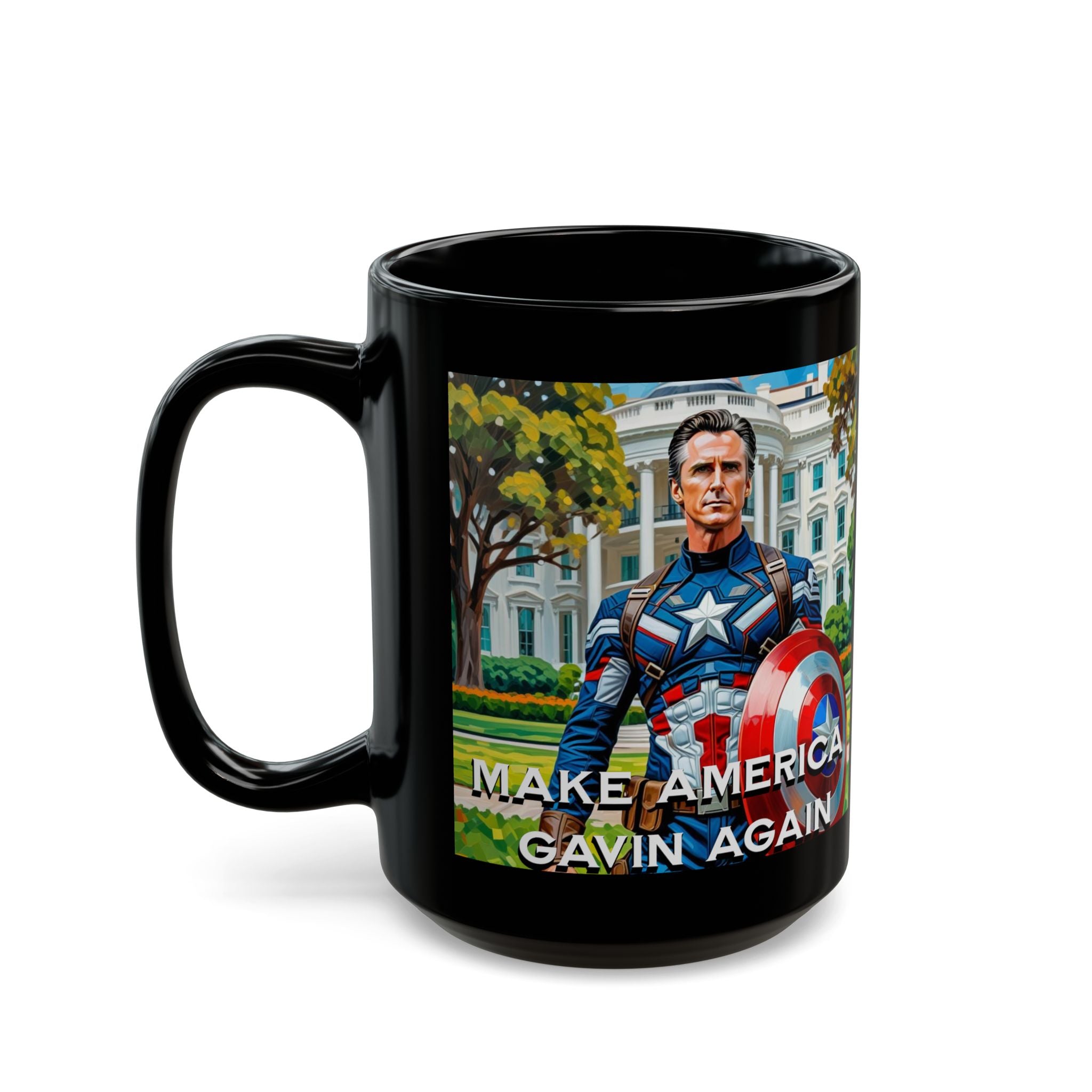 Gavin Newsom Captain America Mug - Subtle Anti Trump Merch - Anti MAGA Mug - Political Satire - Political Mug - Democrat Gift