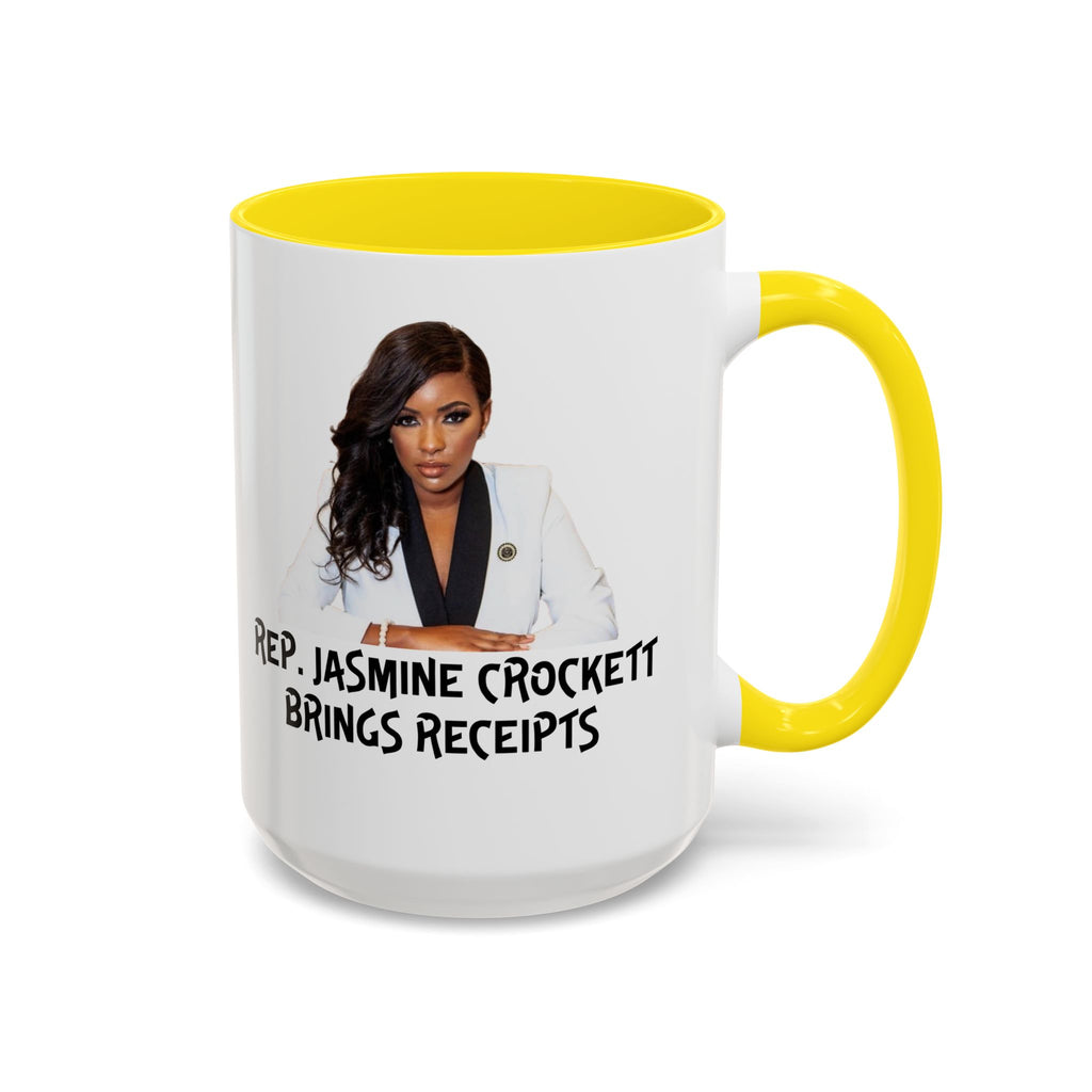 Jasmine Crockett Mug - Brings Receipts - Anti Trumpism - Political Satire - Feminist Mug - Anti MAGA - Democrat Gift