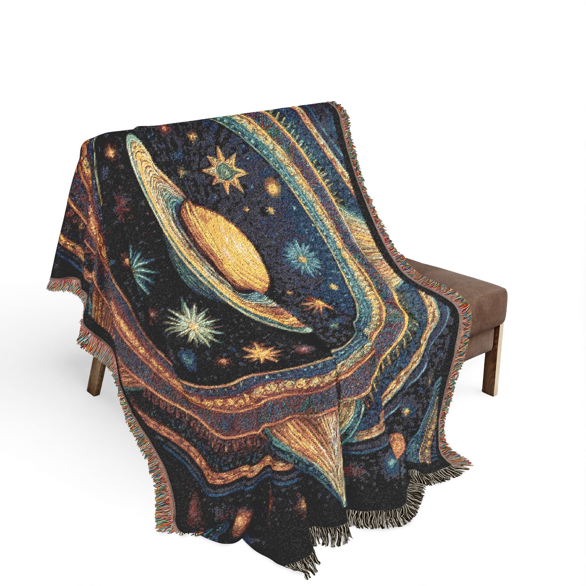 Celestial Woven Blanket - Galaxy Space Throw, Celestial Bedroom Decor, Night Sky Blanket, Wall Tapestry - Home Decor