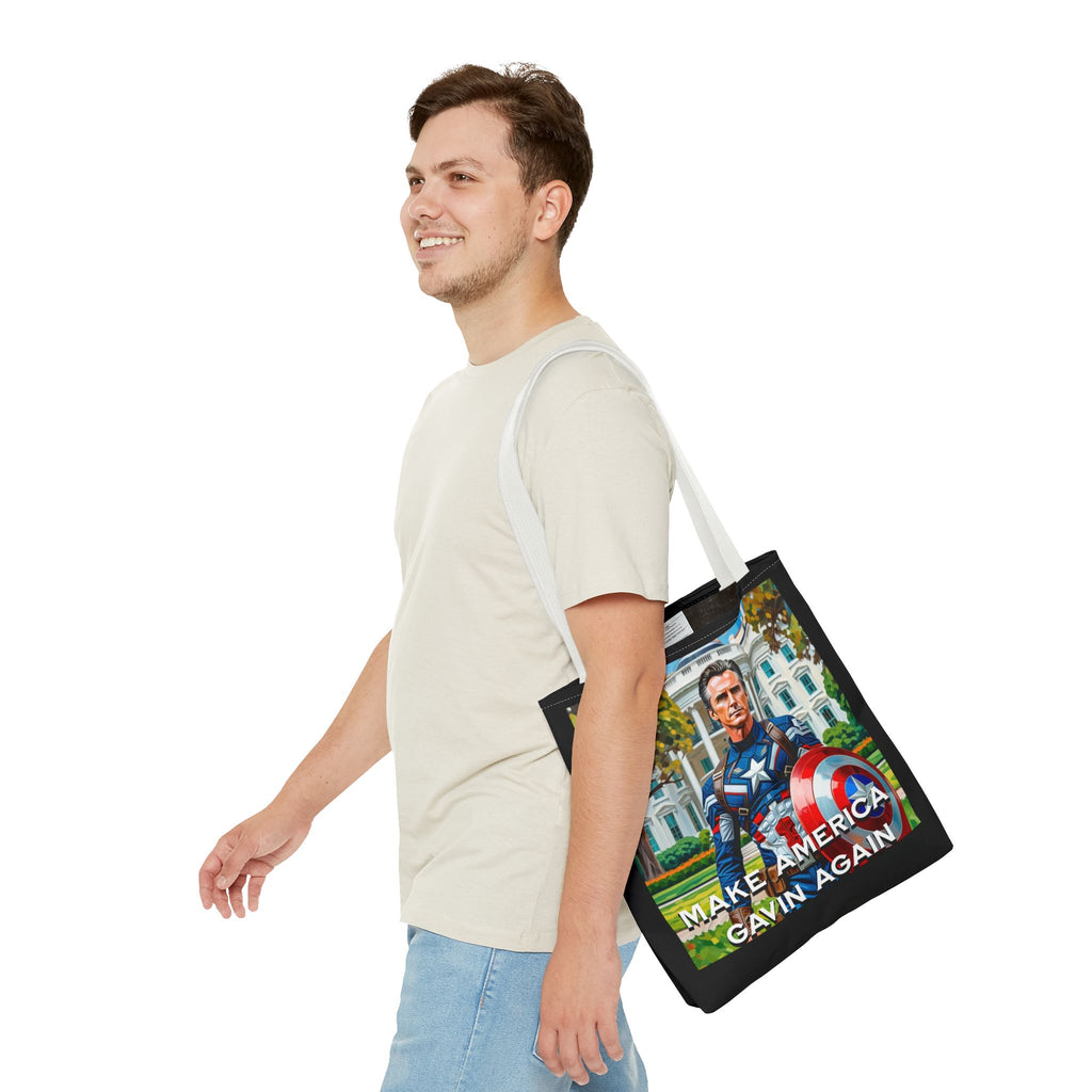 Gavin Newsom Tote Bag - Make America Gavin Again - Anti Trump Tote Bag - Captain Gavin - Democrat Gift