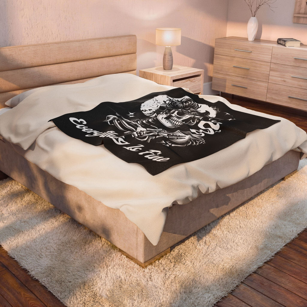 Halloween Skelton Blanket - Everything Is Fine - Feminist Blanket - Halloween 2025