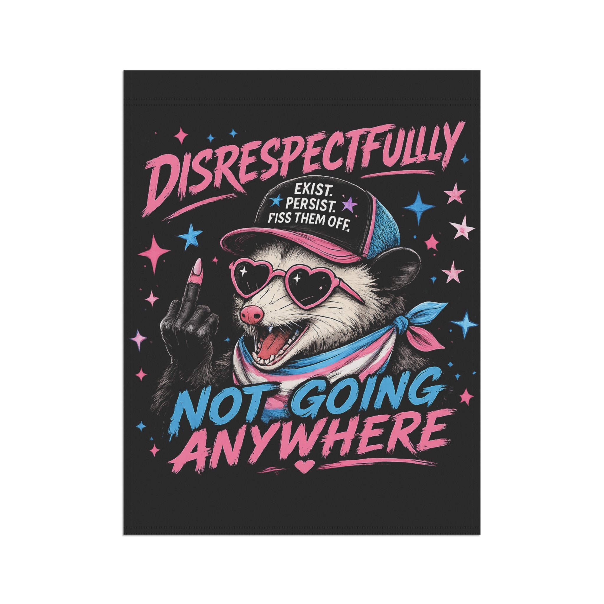 Trans Pride Garden Flag, Not Going Anywhere Yard Flag, LGBTQ Outdoor Decor, Trans Rights House Banner, Queer Pride Lawn Flag