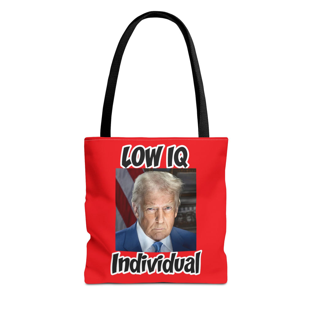 Anti Trump Tote Bag - Low IQ Individual - Political Satire Bag - Anti MAGA Tote - Democrat Gift - Protest Bag