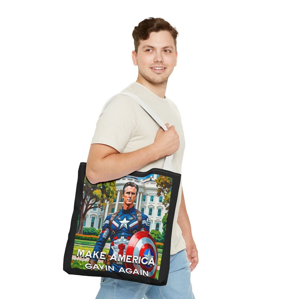 Gavin Newsom Tote Bag - Make America Gavin Again - Anti Trump Tote Bag - Captain Gavin - Democrat Gift