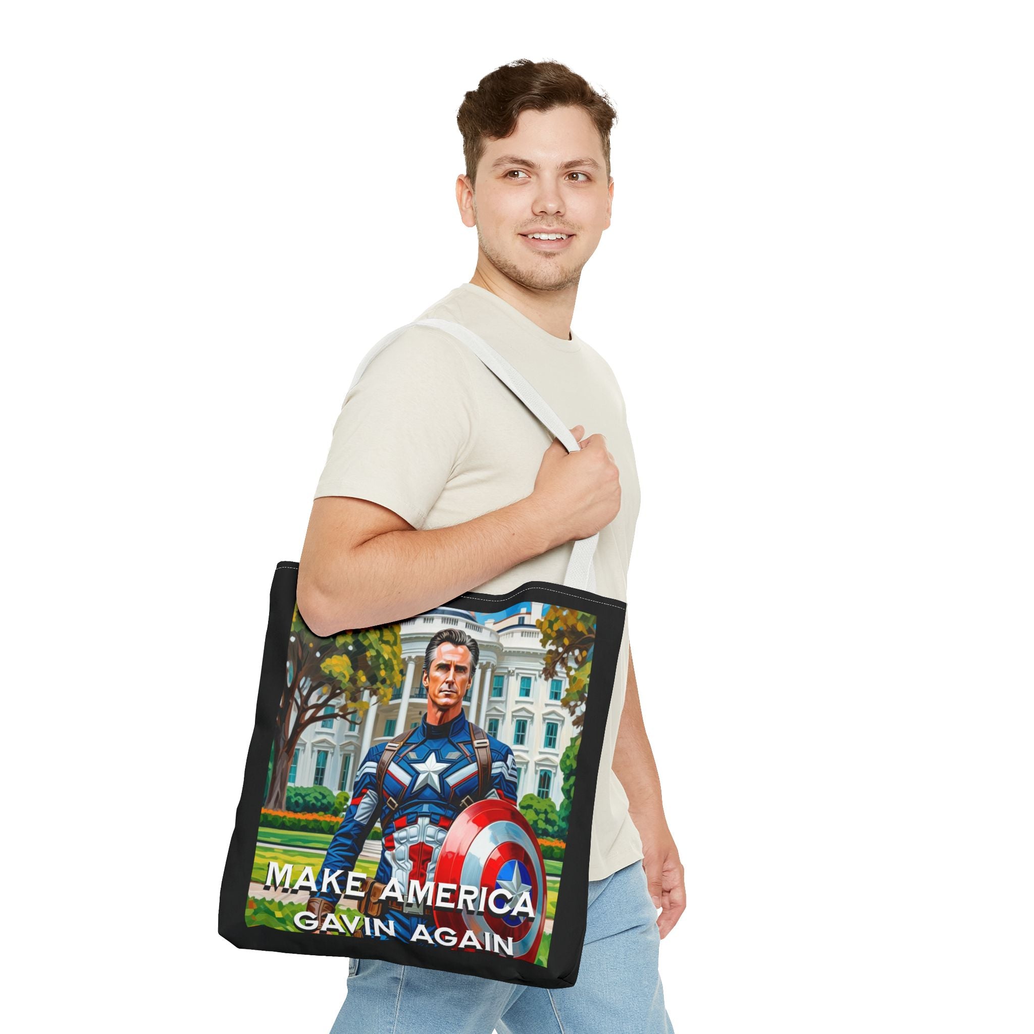 Gavin Newsom Tote Bag - Make America Gavin Again - Anti Trump Tote Bag - Captain Gavin - Democrat Gift
