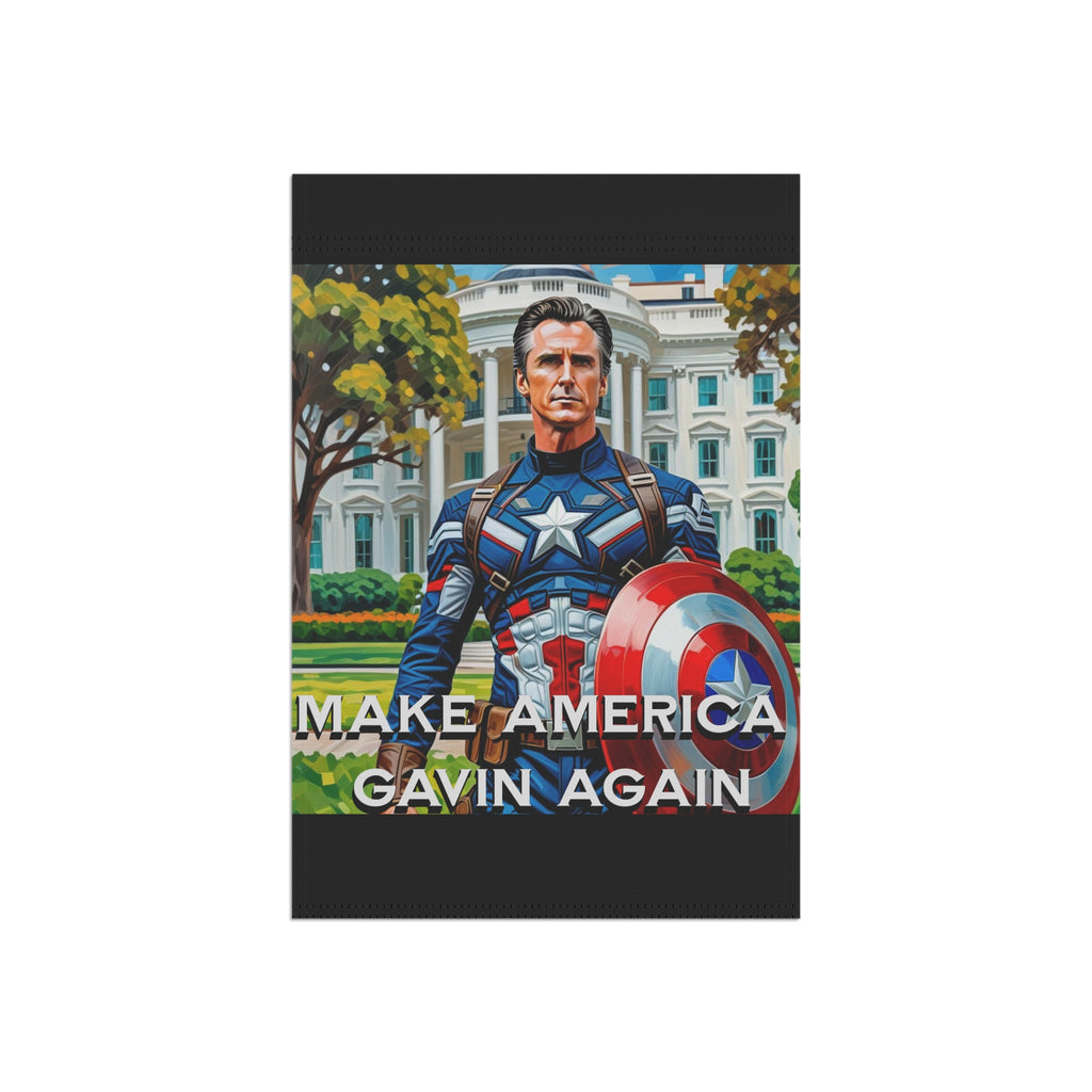 Gavin Newsom Captain America Yard Banner - Subtle Anti Trump Merch - Anti MAGA Flag - Democrat Gift - Anti Republican