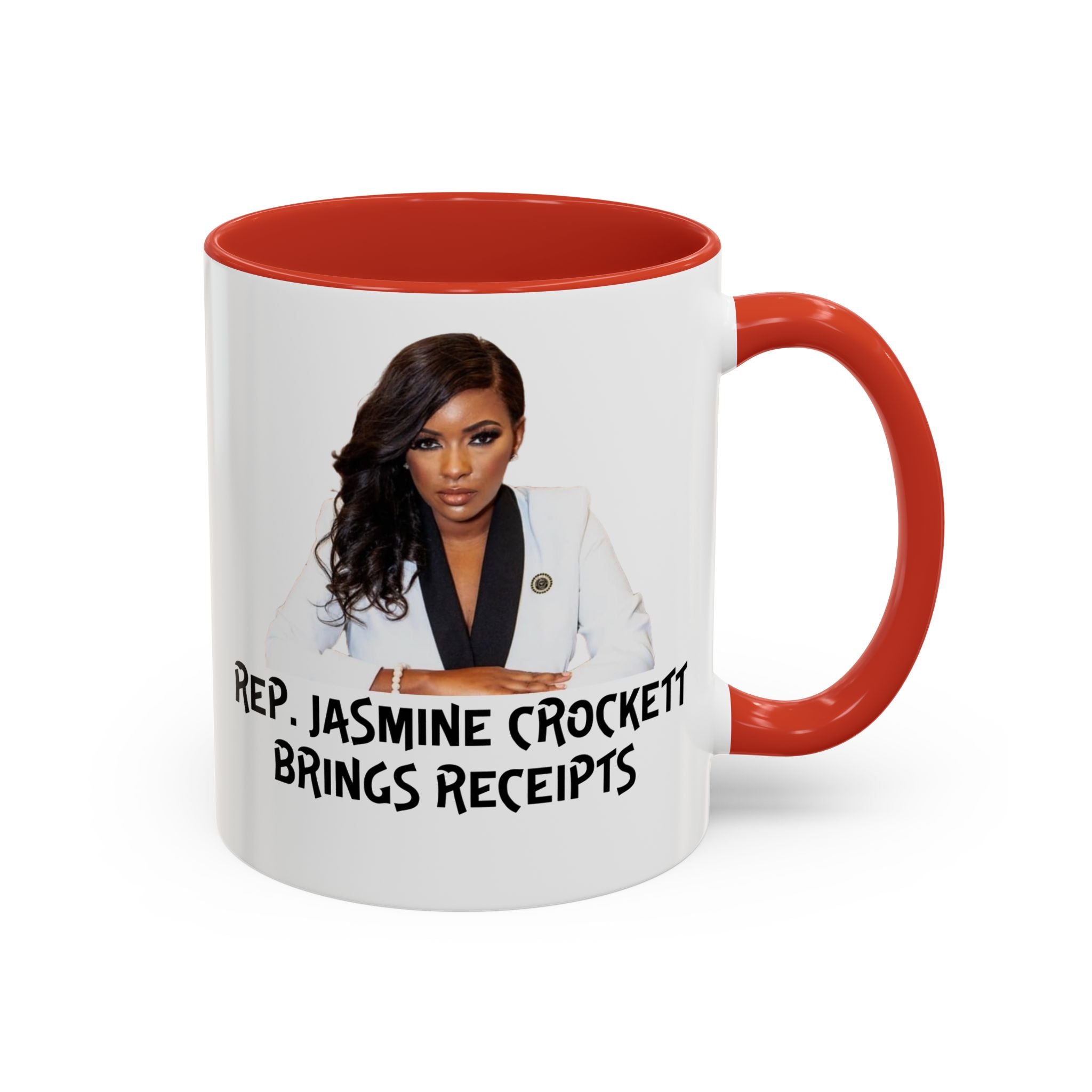 Jasmine Crockett Mug - Brings Receipts - Anti Trumpism - Political Satire - Feminist Mug - Anti MAGA - Democrat Gift