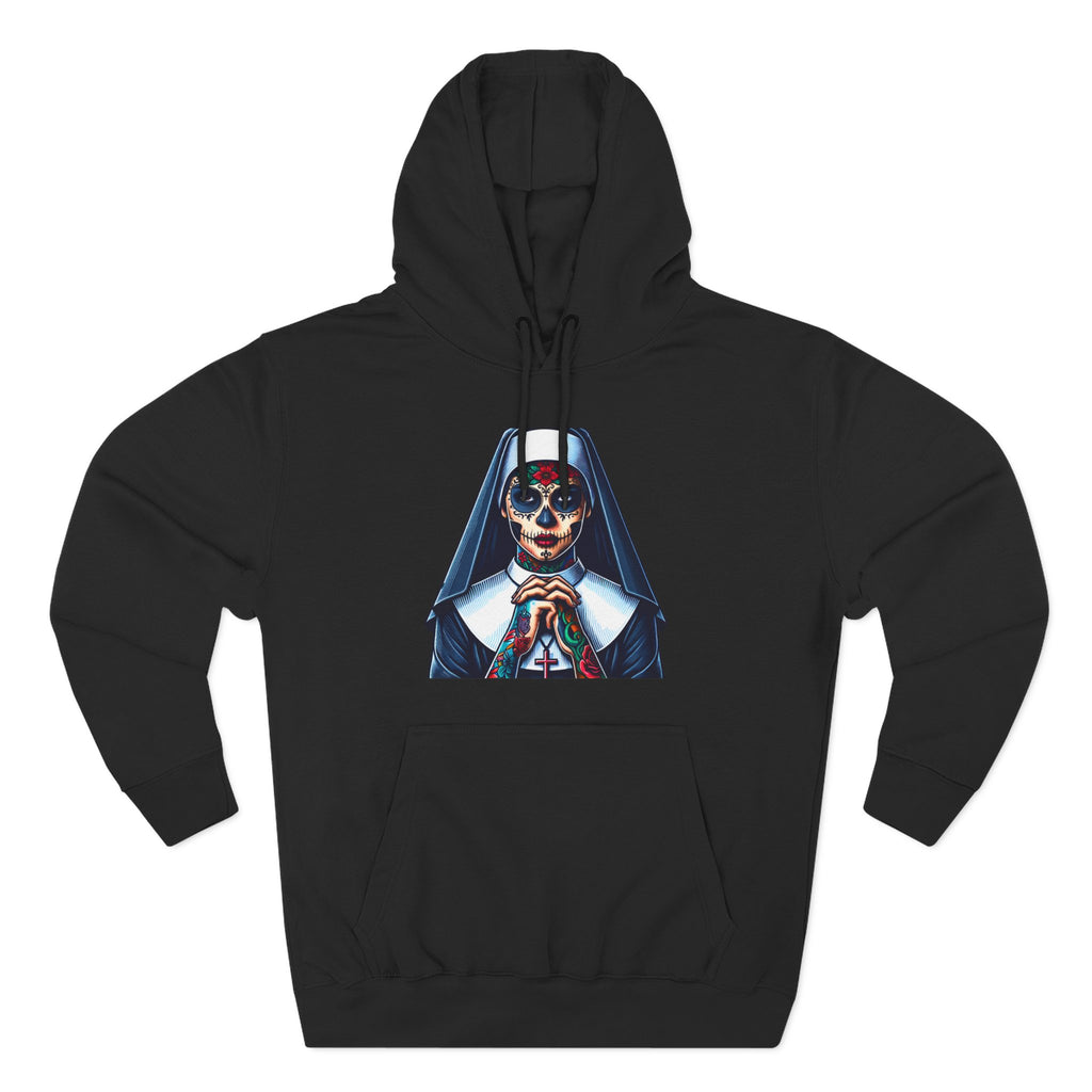 Day Of The Dead Hoodie - Sugar Skull Nun Hoodie - Día De Los Muertos - Halloween Nun - Goth Hoodie