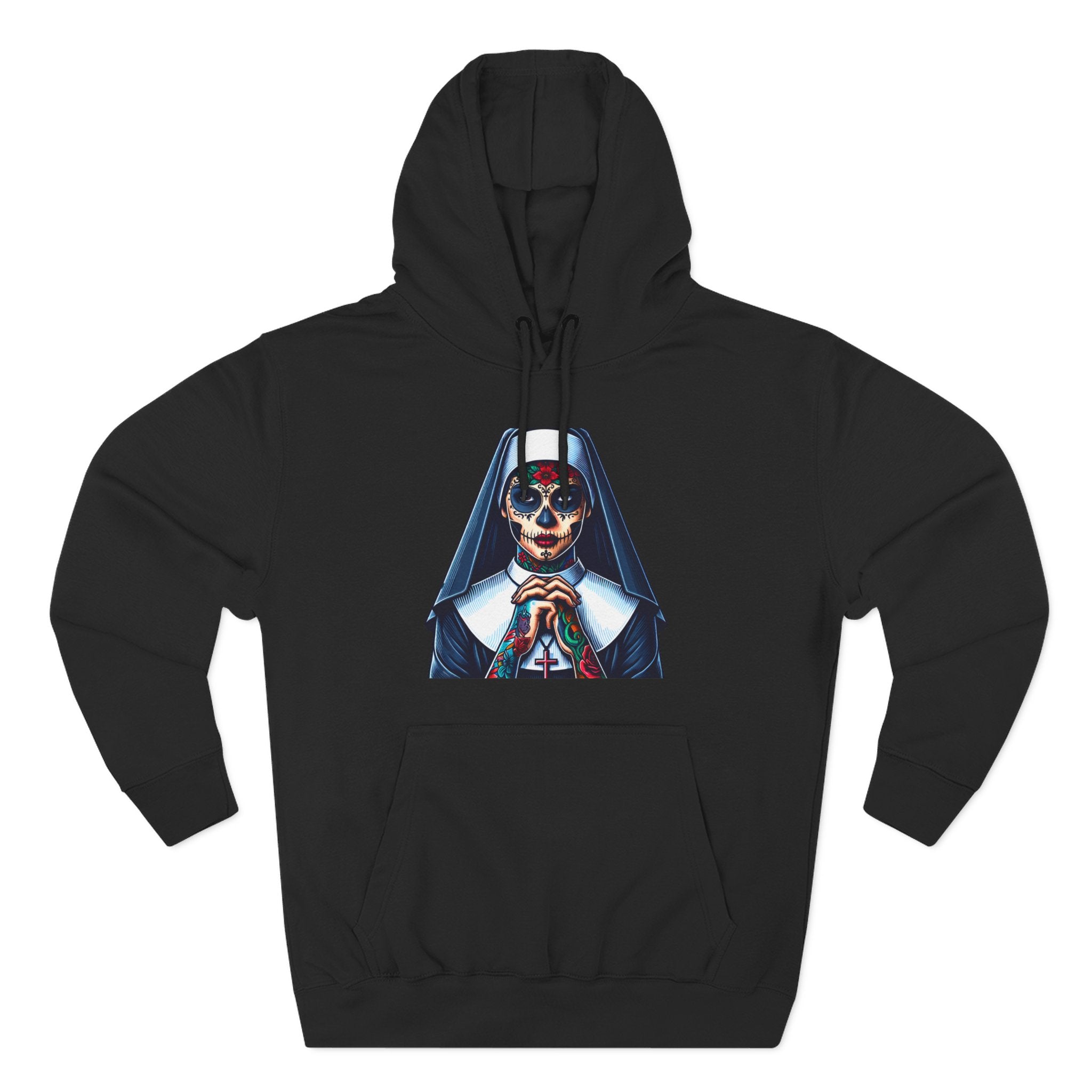 Day Of The Dead Hoodie - Sugar Skull Nun Hoodie - Día De Los Muertos - Halloween Nun - Goth Hoodie