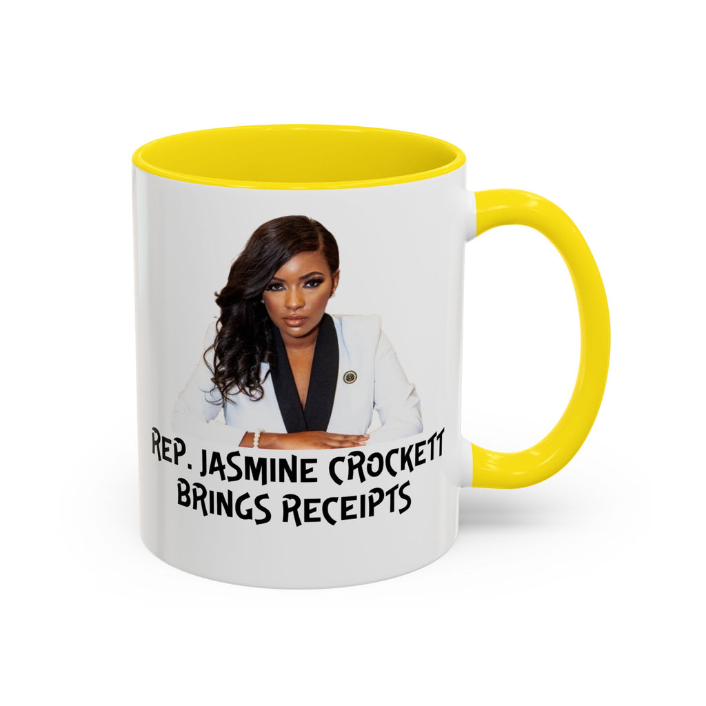 Jasmine Crockett Mug - Brings Receipts - Anti Trumpism - Political Satire - Feminist Mug - Anti MAGA - Democrat Gift