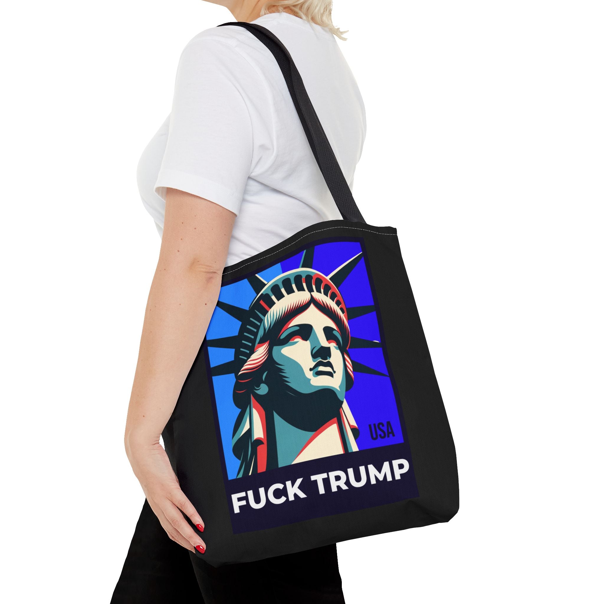 Fuck Trump Tote Bag - Statue Of Liberty Tote - Anti Trump Tote Bag - Anti MAGA - Feminist Tote - Activist Gift - Protest Bag