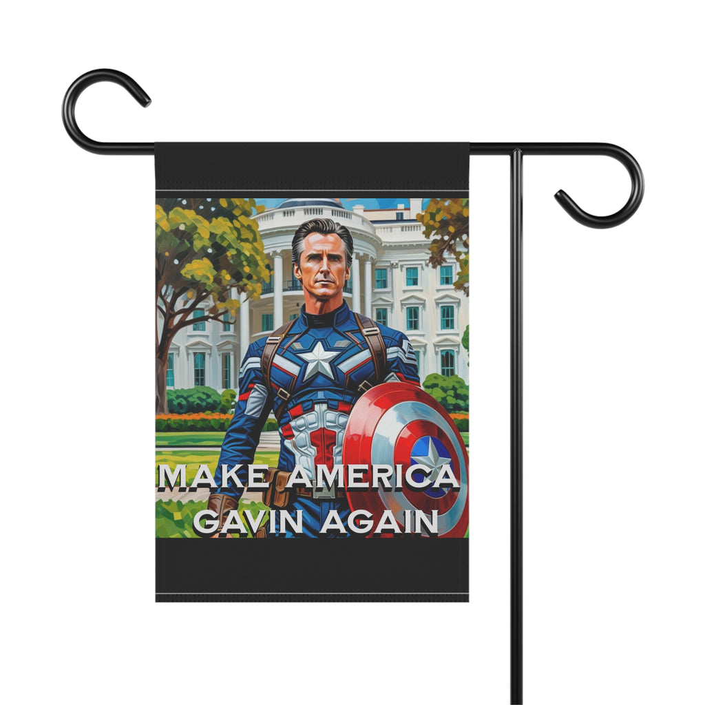 Gavin Newsom Captain America Yard Banner - Subtle Anti Trump Merch - Anti MAGA Flag - Democrat Gift - Anti Republican