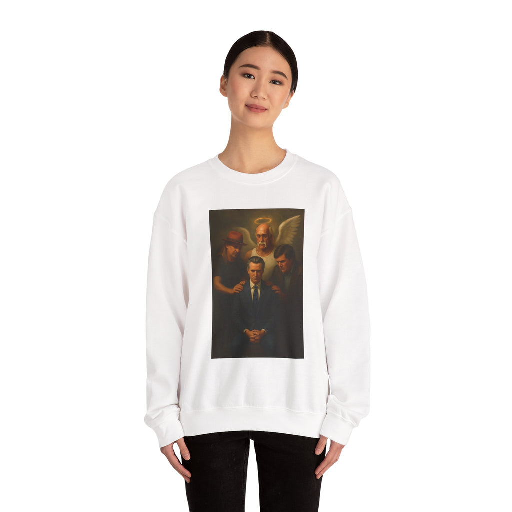 Gavin Newsom Meme Sweatshirt - Tucker Carlson, Hulk Hogan, Kid rock Meme Sweater - Political Satire - Subtle Anti Trump Sweater