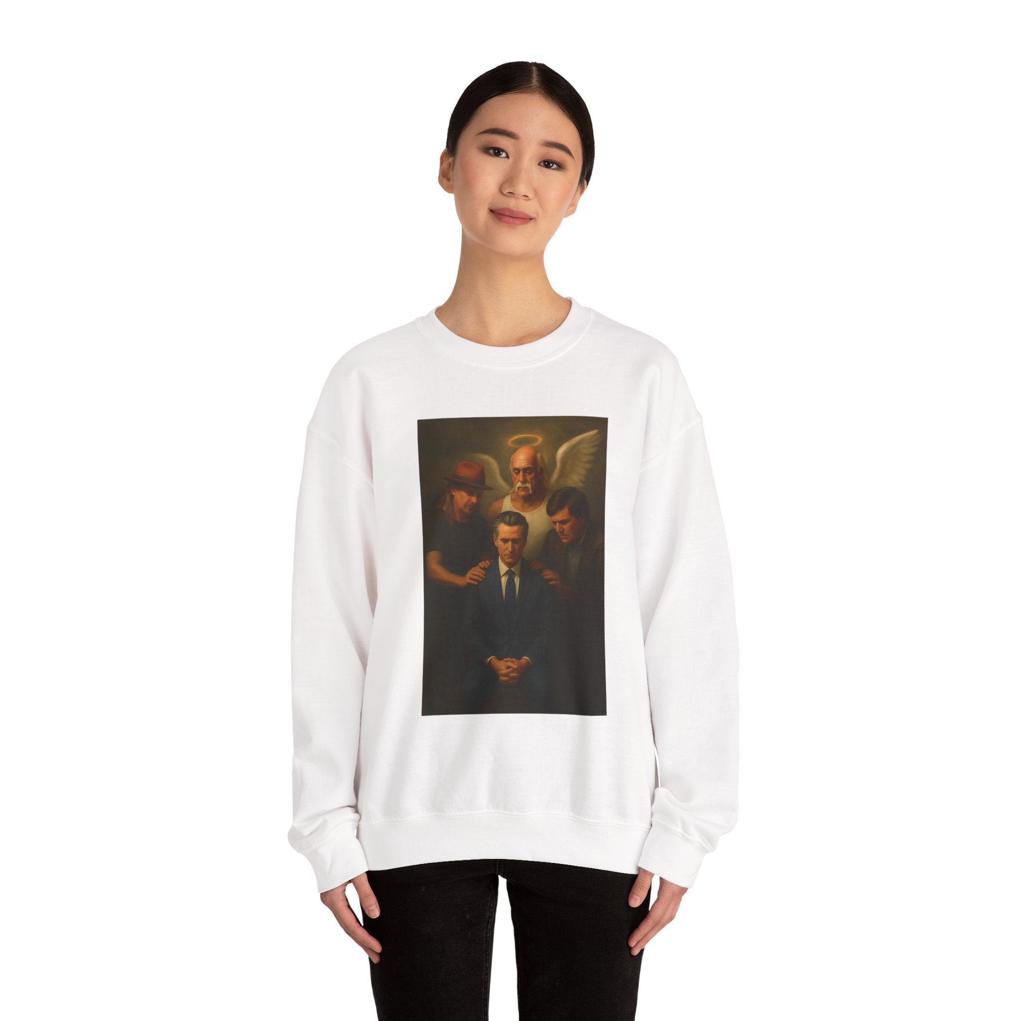 Gavin Newsom Meme Sweatshirt - Tucker Carlson, Hulk Hogan, Kid rock Meme Sweater - Political Satire - Subtle Anti Trump Sweater