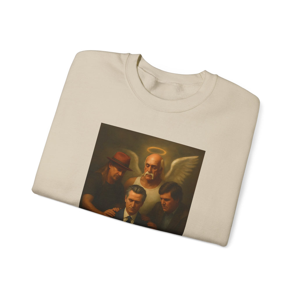 Gavin Newsom Meme Sweatshirt - Tucker Carlson, Hulk Hogan, Kid rock Meme Sweater - Political Satire - Subtle Anti Trump Sweater