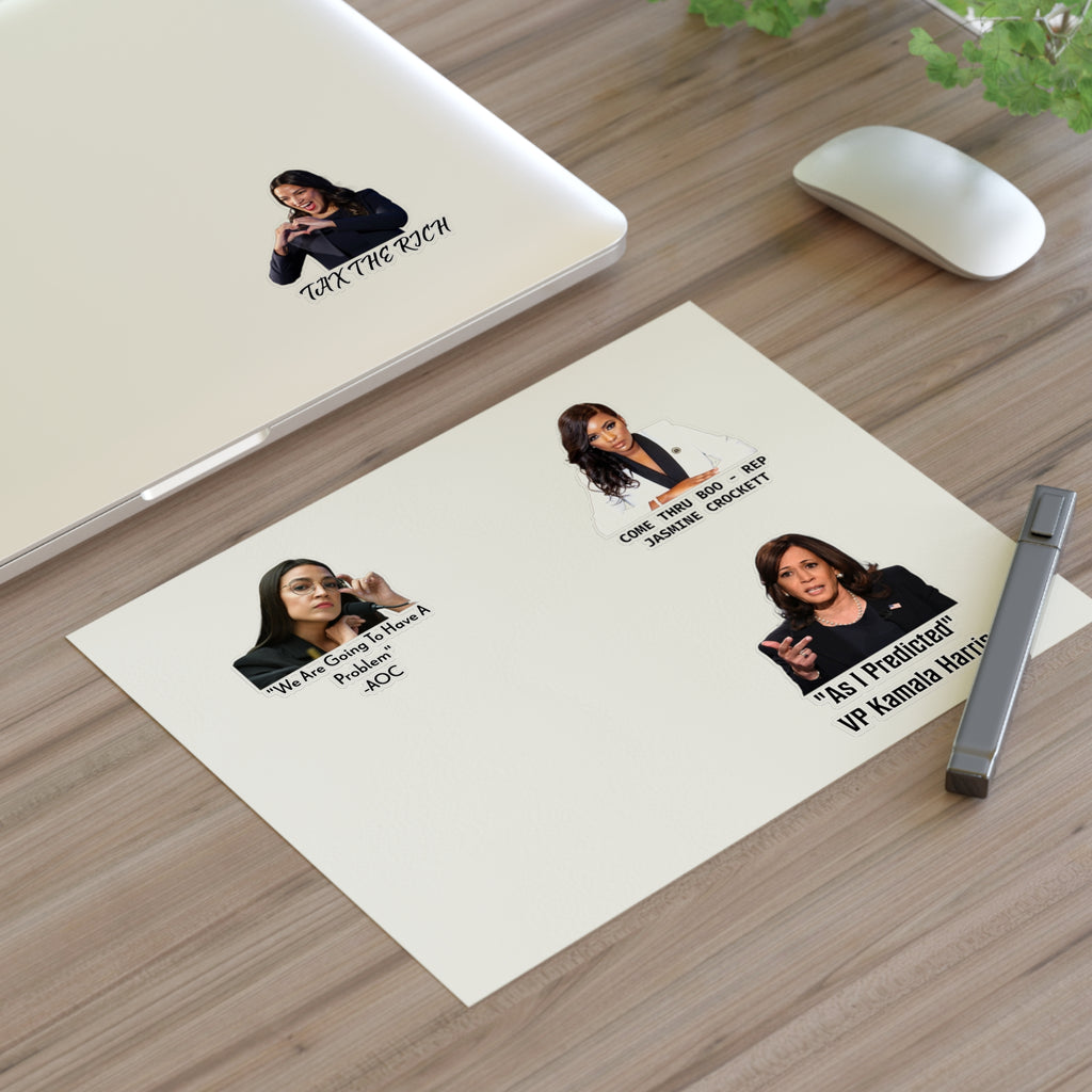 AOC, Jasmine Crockett & Kamala Harris Quote Stickers - Political Satire Decals - Feminist Sticker Sheet - Protest Merch - Leftist Gift