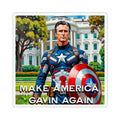 Gavin Newsom Sticker - Make America Gavin Again - Political Satire - Anti MAGA Anti Trump Sticker - Captain America - Protest Sticker