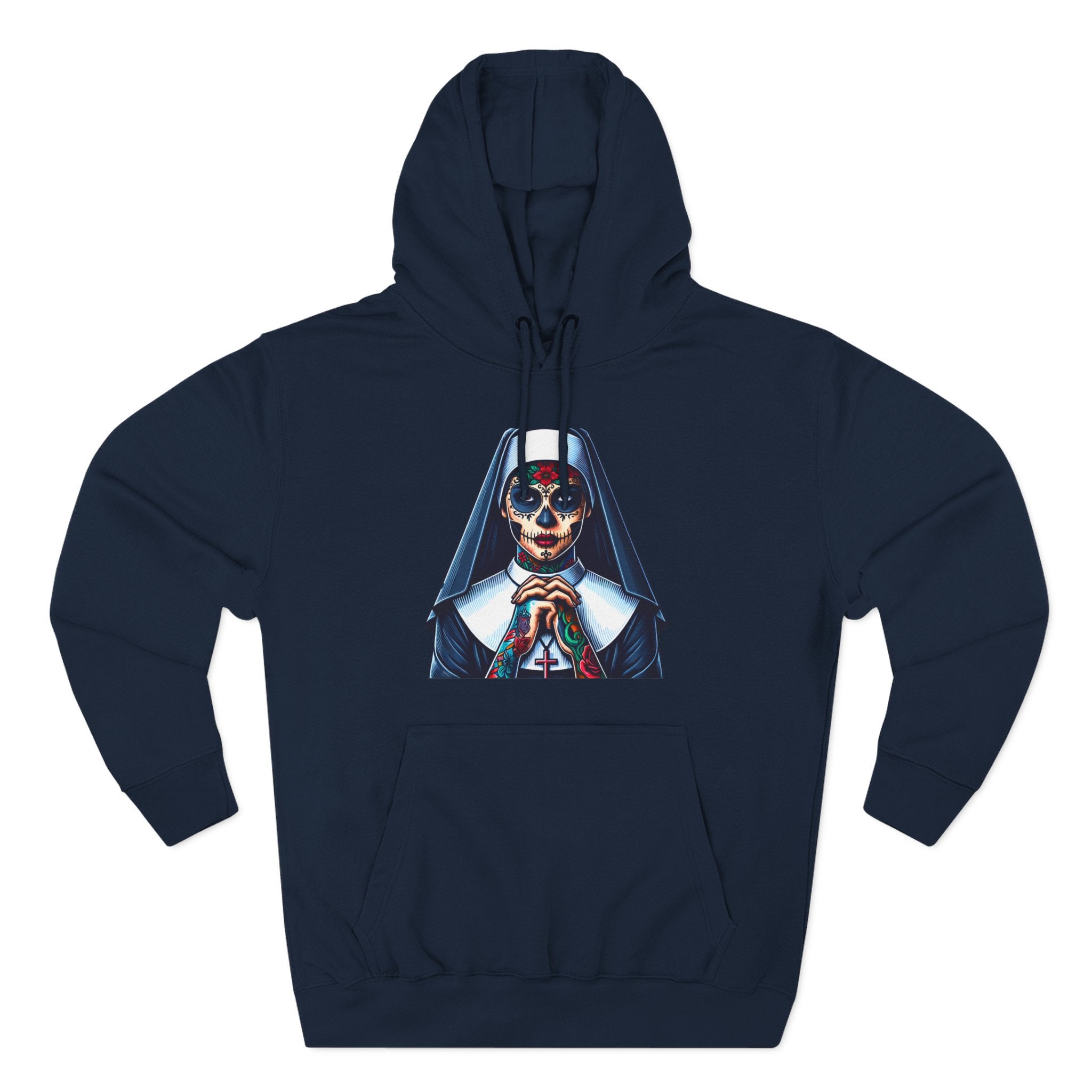 Day Of The Dead Hoodie - Sugar Skull Nun Hoodie - Día De Los Muertos - Halloween Nun - Goth Hoodie