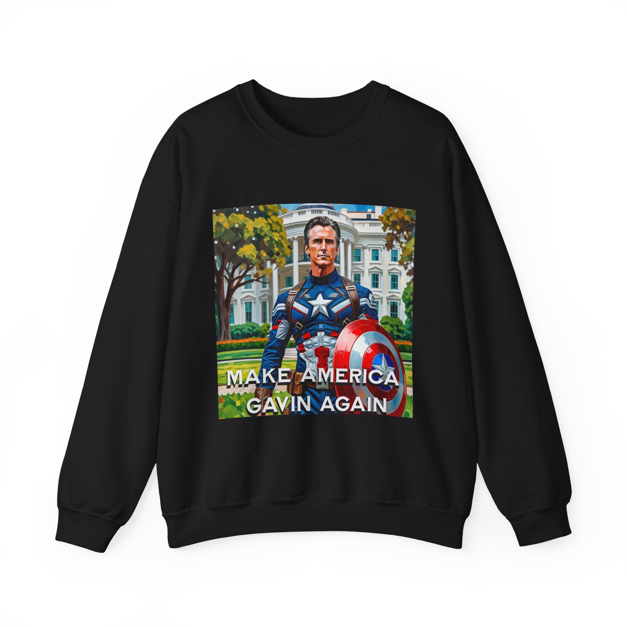 Gavin Newsom Sweater - Make America Gavin Again - Captain America - Anti Trump Sweatshirt - Political Satire - Anti MAGA Sweater