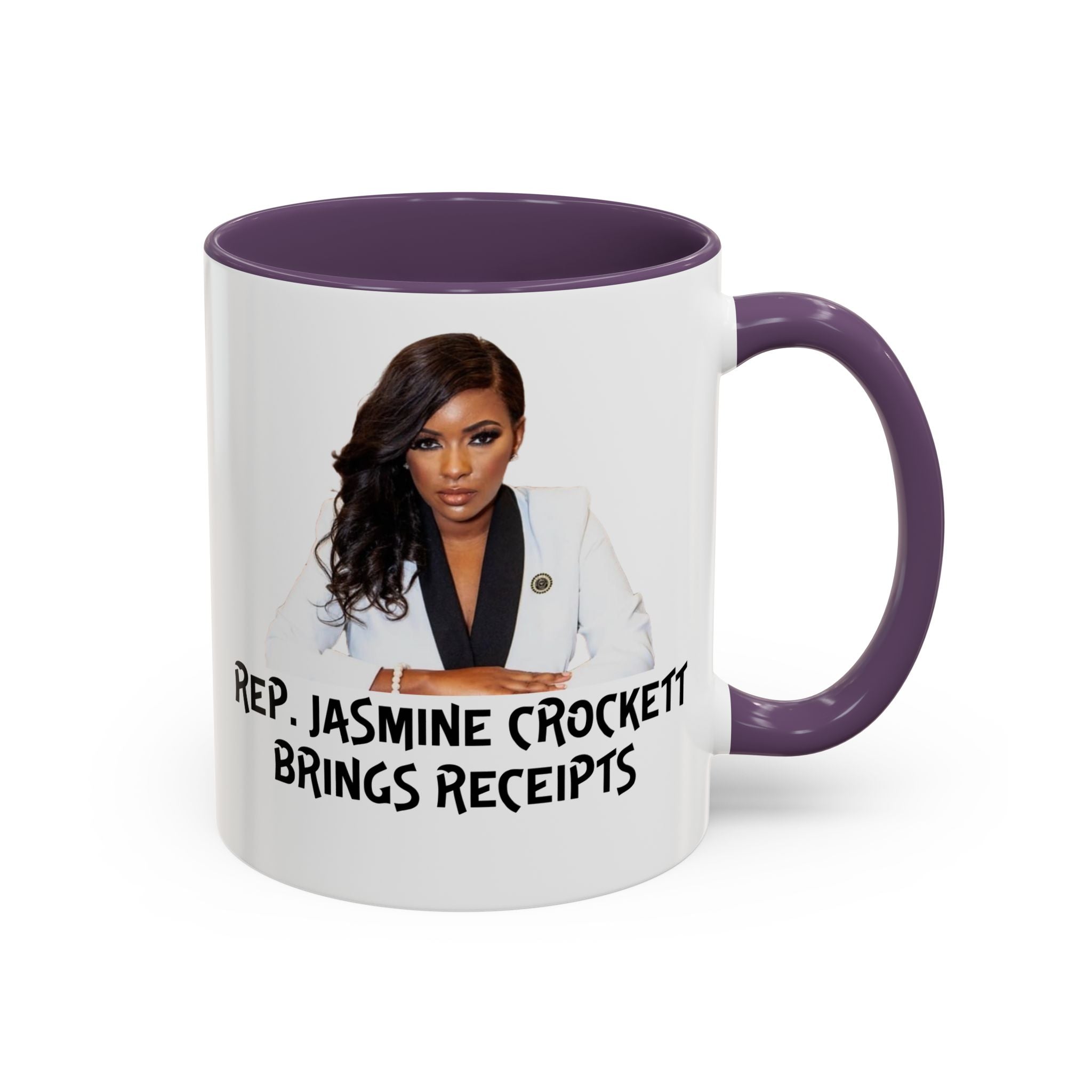 Jasmine Crockett Mug - Brings Receipts - Anti Trumpism - Political Satire - Feminist Mug - Anti MAGA - Democrat Gift