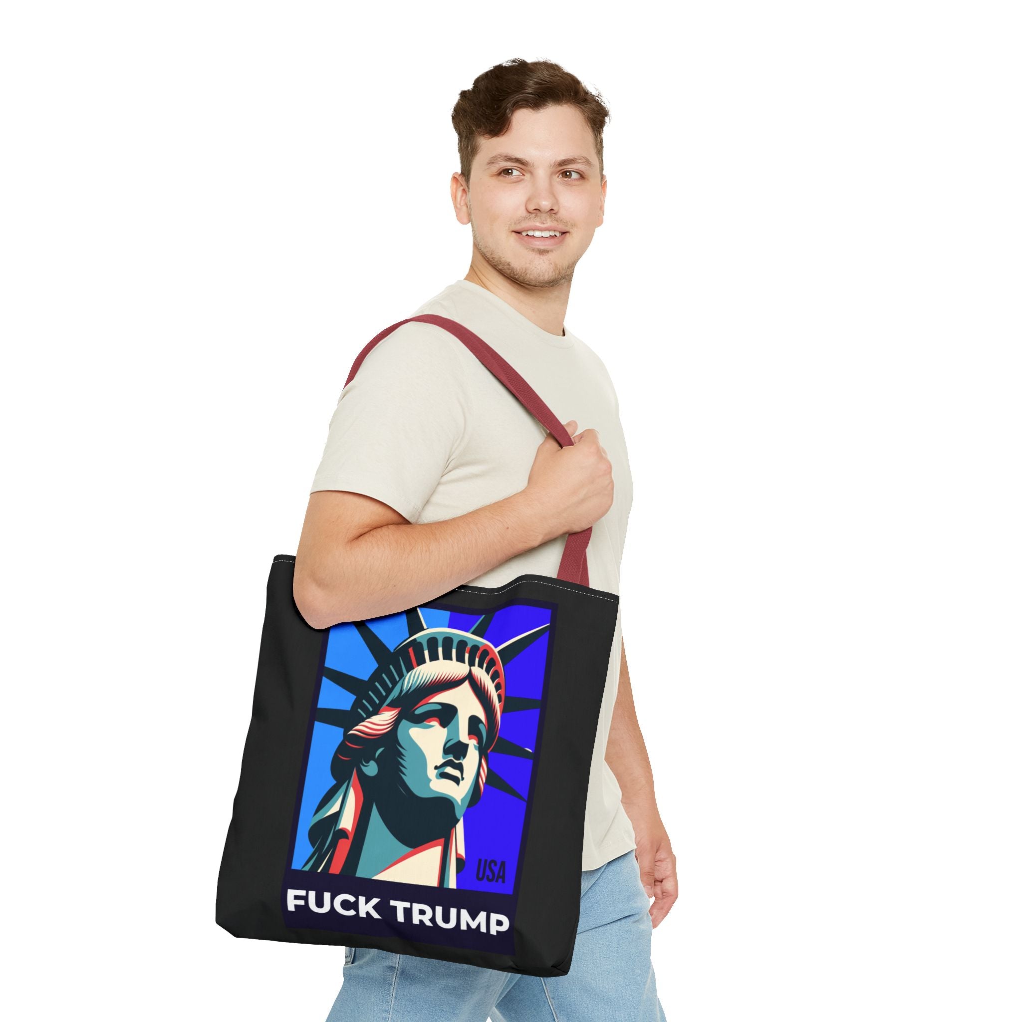 Fuck Trump Tote Bag - Statue Of Liberty Tote - Anti Trump Tote Bag - Anti MAGA - Feminist Tote - Activist Gift - Protest Bag