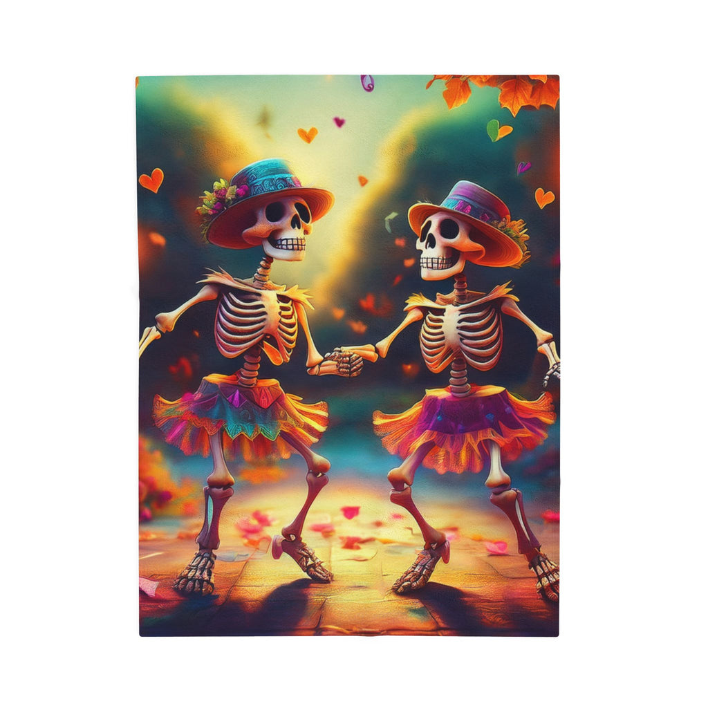 Dancing Skeleton Halloween Blanket - Dia Des Mortes Decor - Day Of The Dead Blanket - Halloween Decor