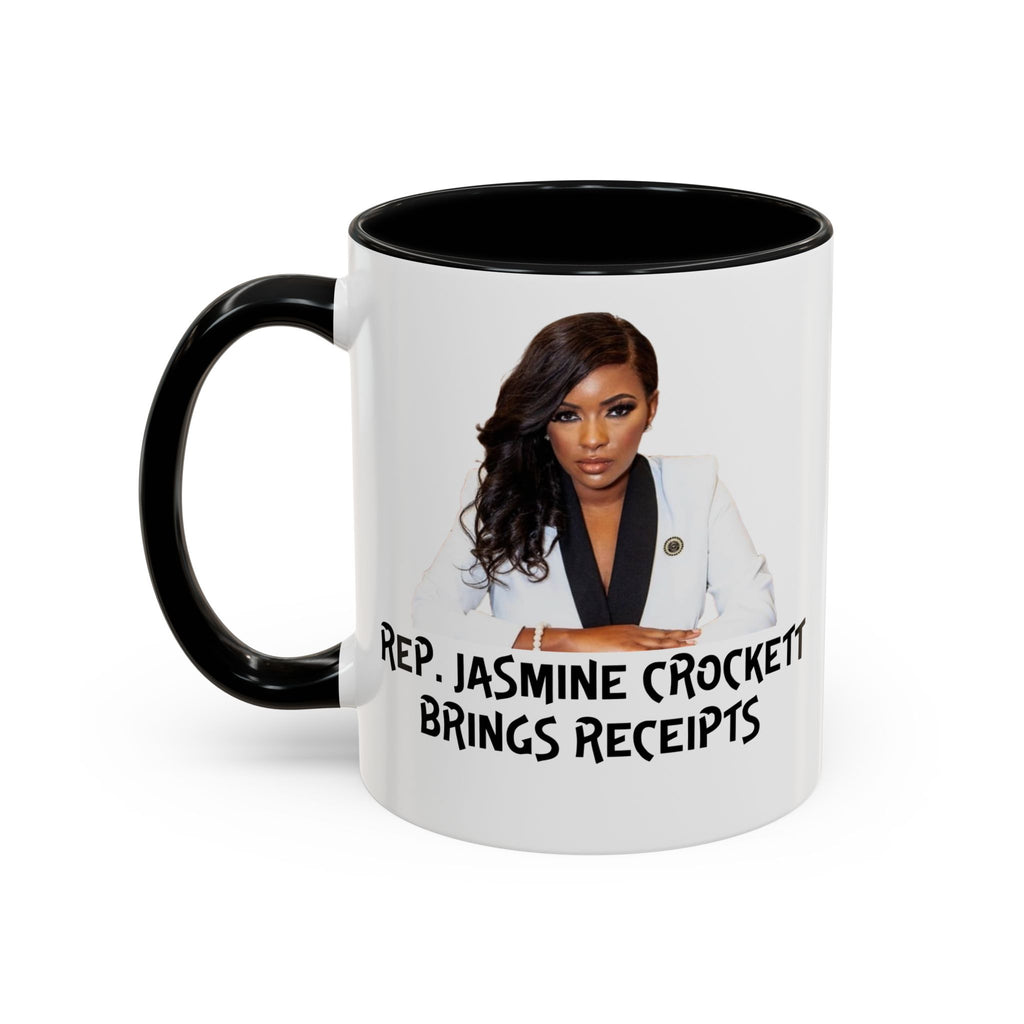 Jasmine Crockett Mug - Brings Receipts - Anti Trumpism - Political Satire - Feminist Mug - Anti MAGA - Democrat Gift