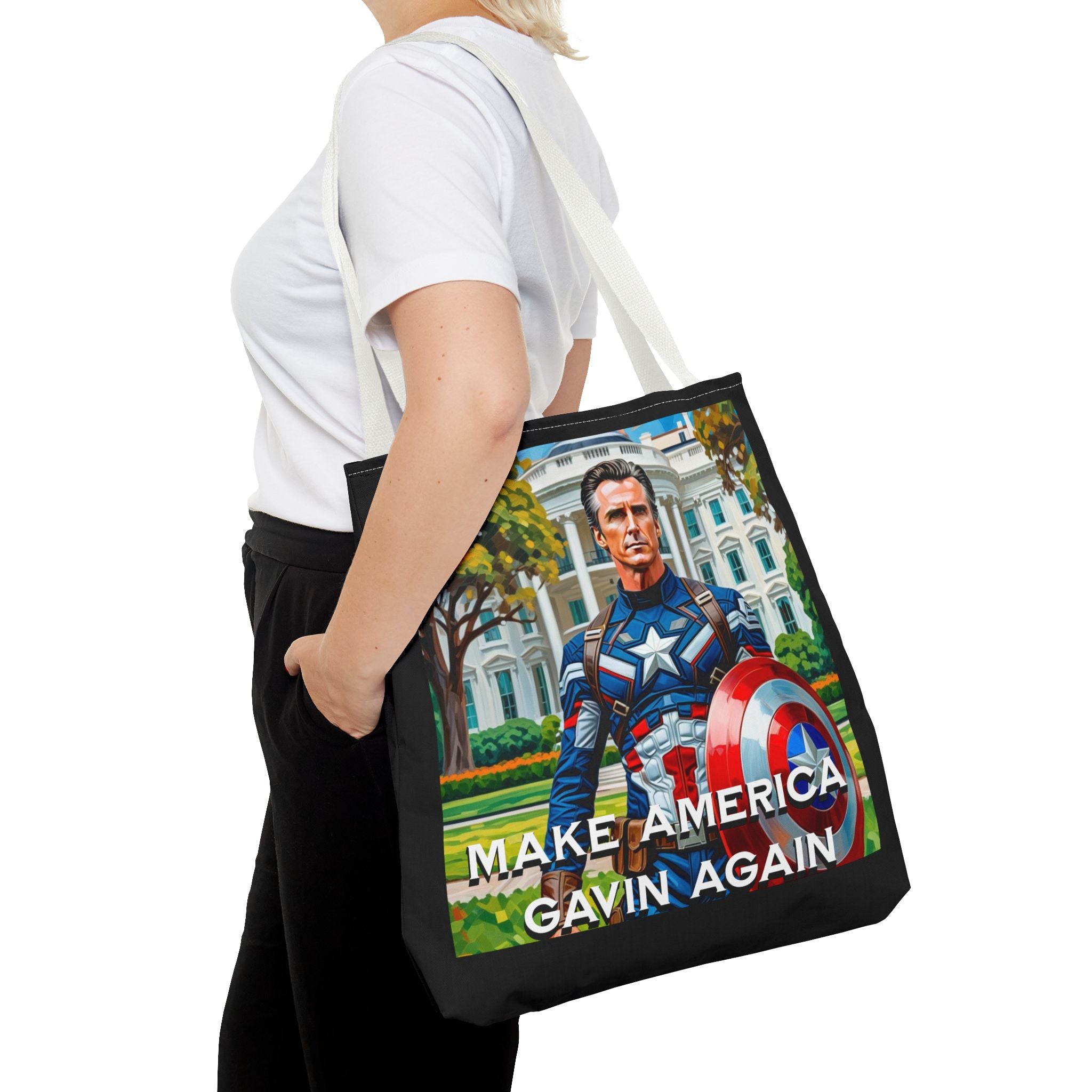 Gavin Newsom Tote Bag - Make America Gavin Again - Anti Trump Tote Bag - Captain Gavin - Democrat Gift