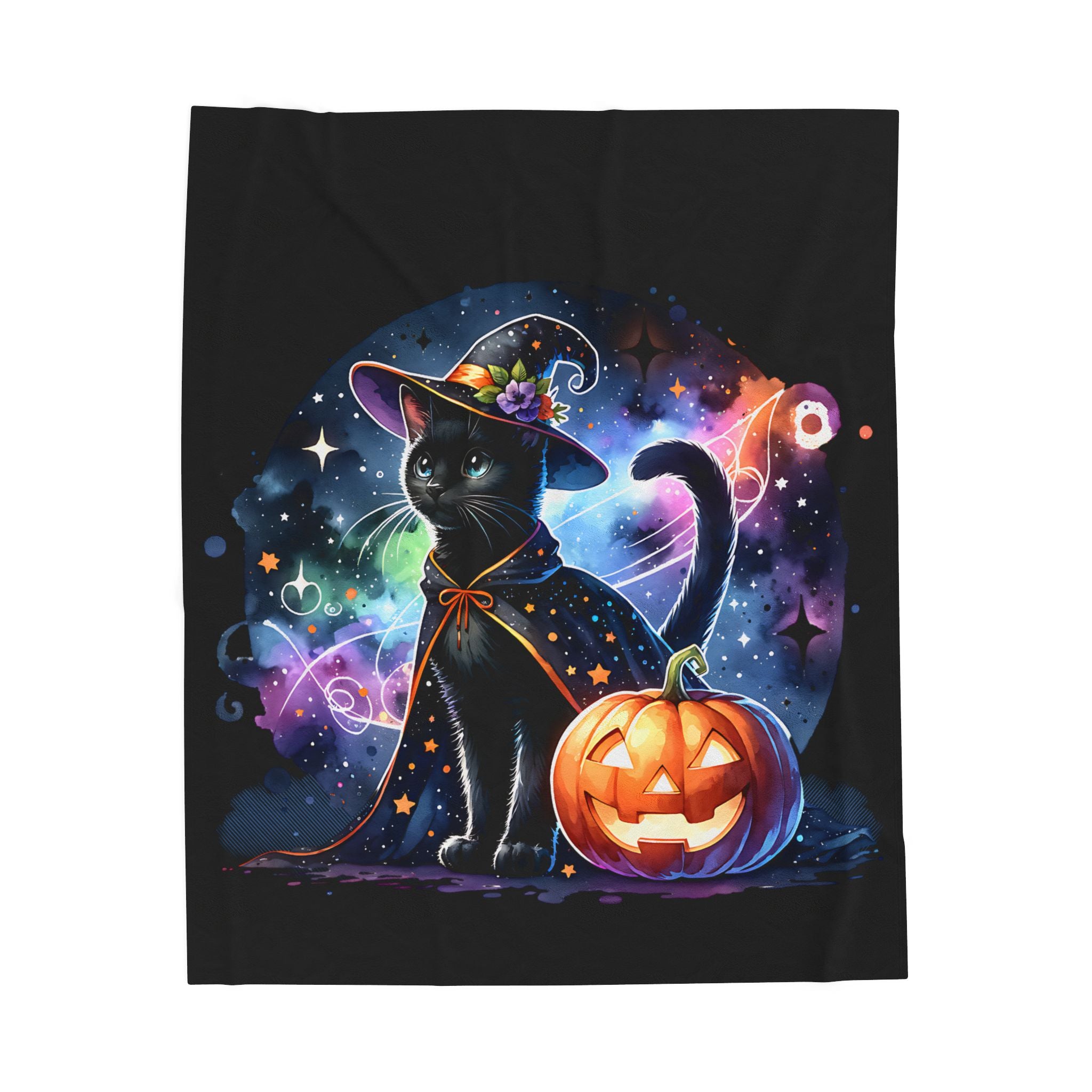 Black Cat Halloween Blanket - Halloween Tapestry - Spooky Season Decor - Halloween 2025