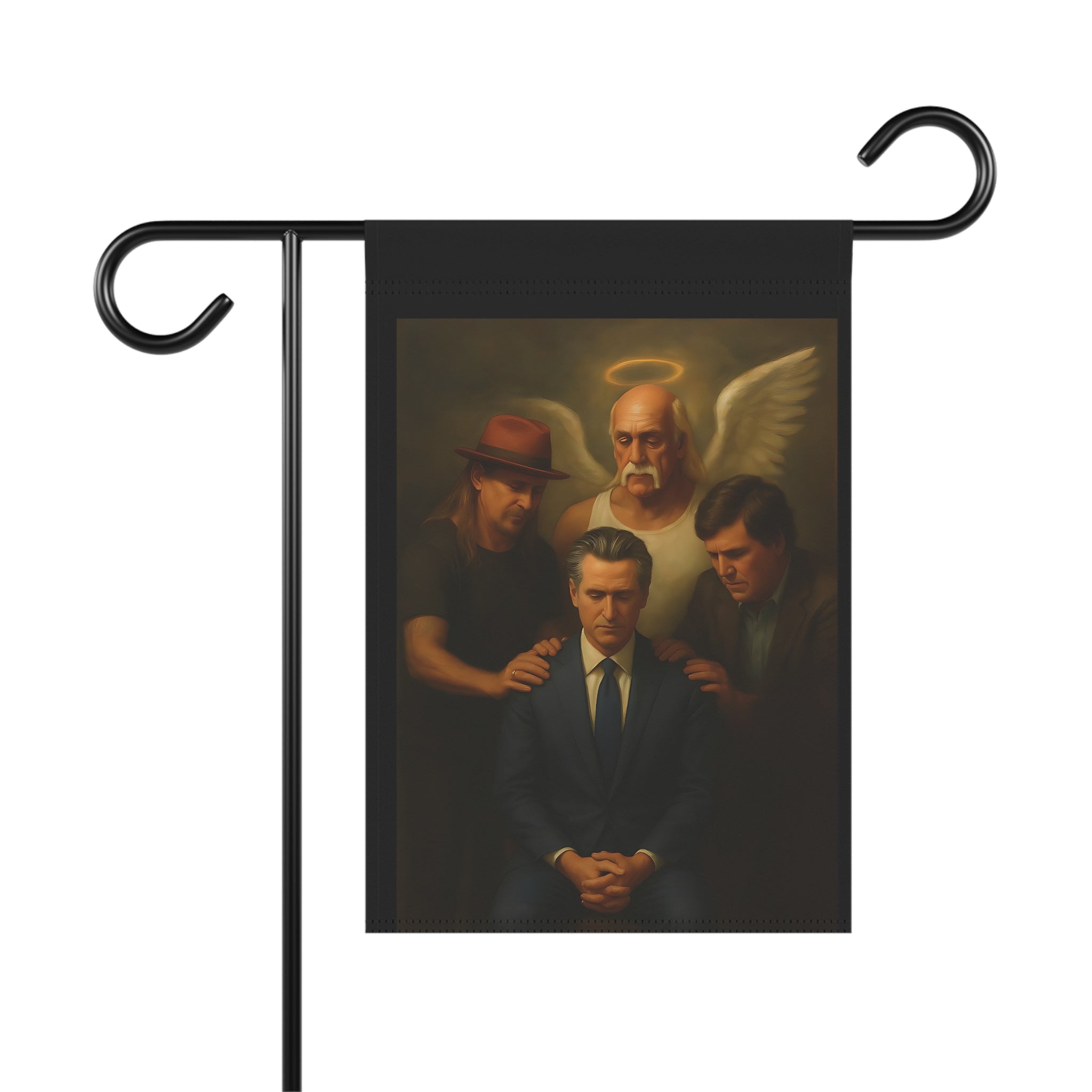 Gavin Newsom Yard Flag - Hulk Hogan, Tucker Carslon, Kid Rock Meme - Subtle Anti Trump - Political Satire