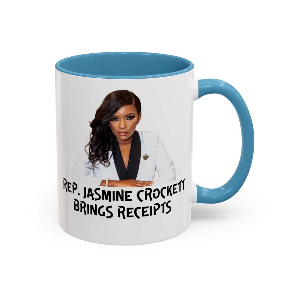 Jasmine Crockett Mug - Brings Receipts - Anti Trumpism - Political Satire - Feminist Mug - Anti MAGA - Democrat Gift