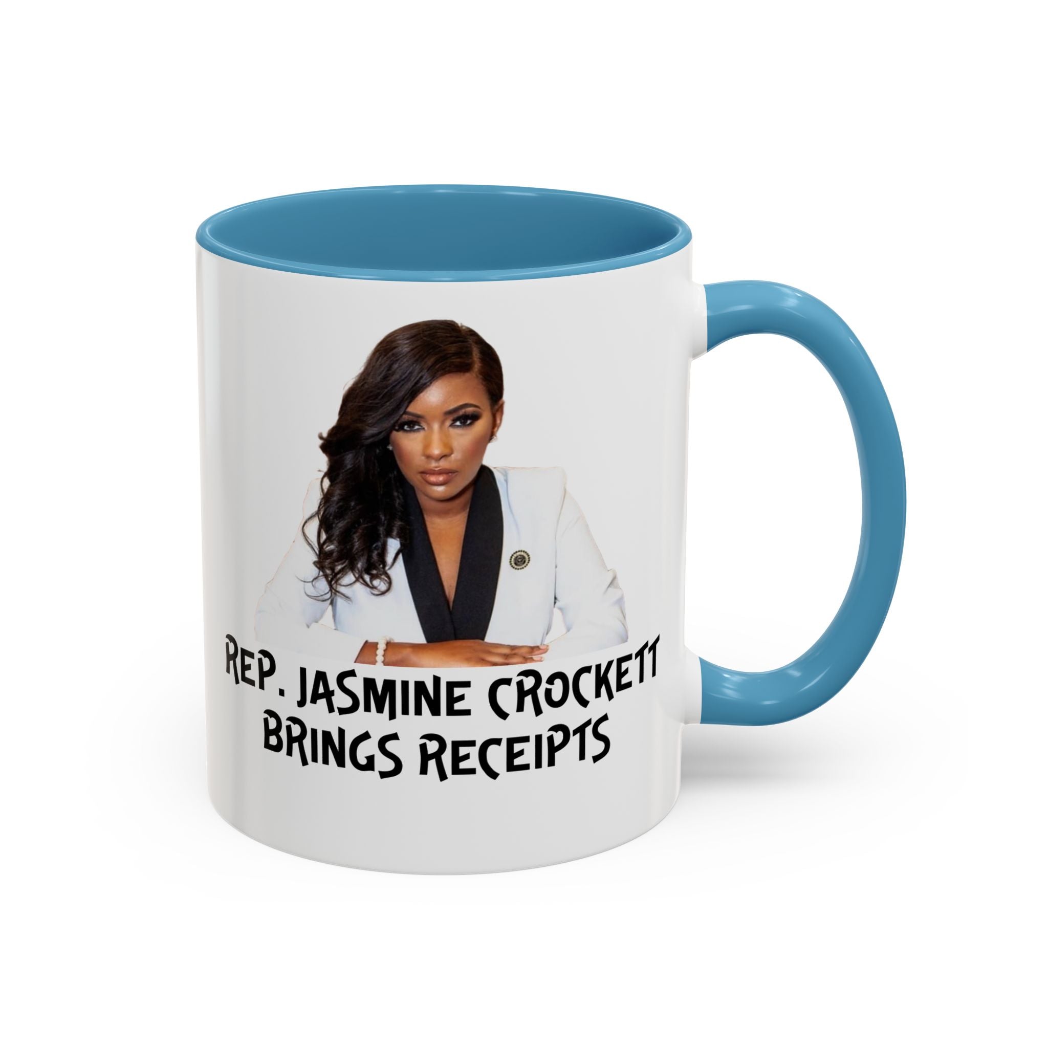Jasmine Crockett Mug - Brings Receipts - Anti Trumpism - Political Satire - Feminist Mug - Anti MAGA - Democrat Gift