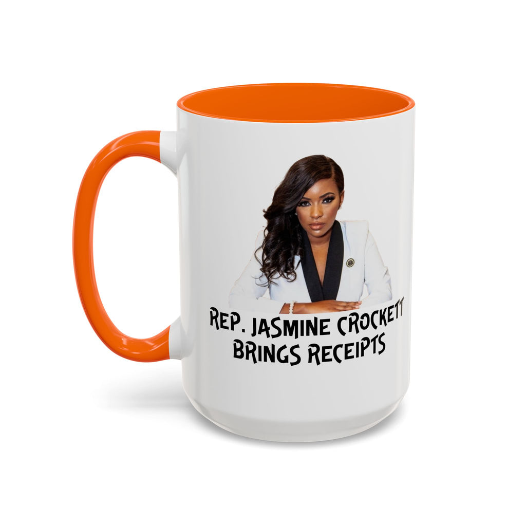 Jasmine Crockett Mug - Brings Receipts - Anti Trumpism - Political Satire - Feminist Mug - Anti MAGA - Democrat Gift