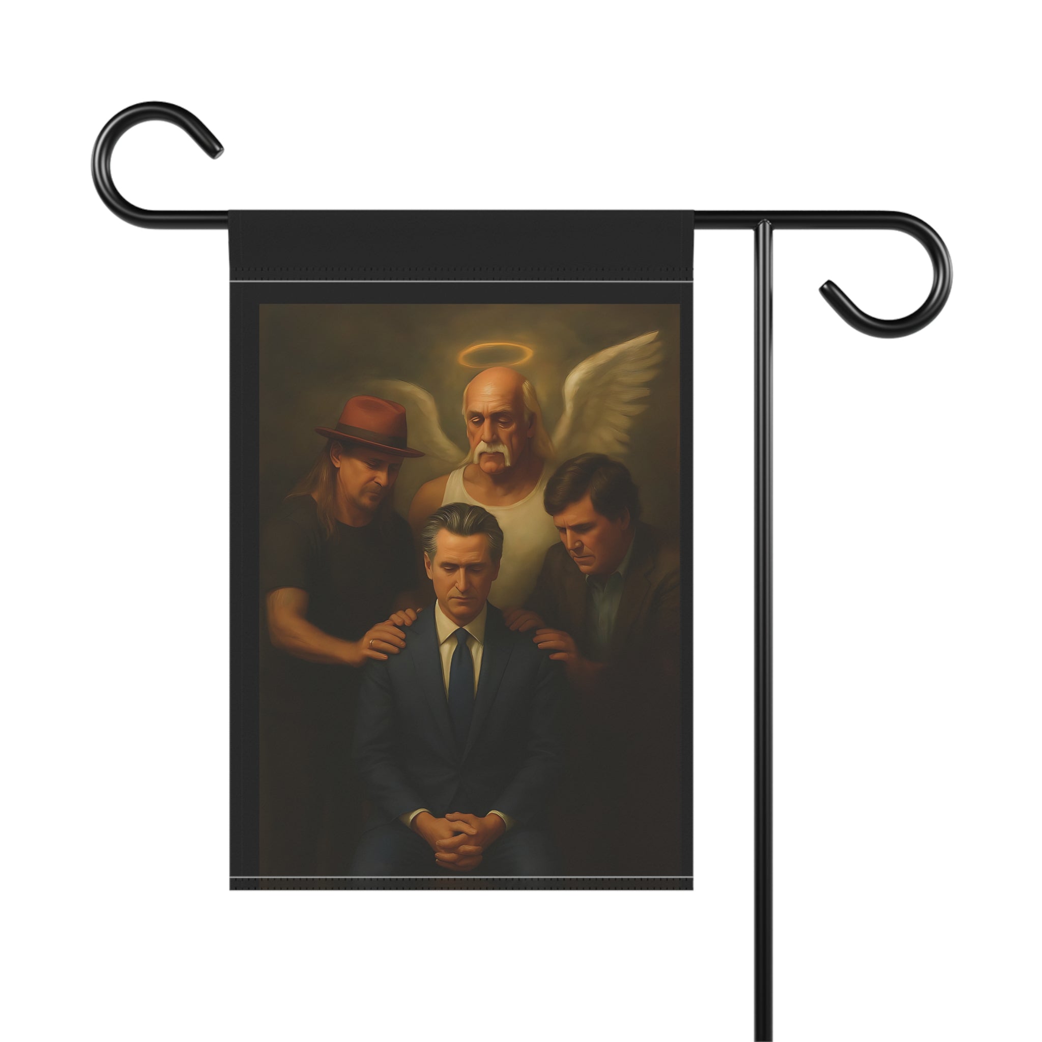 Gavin Newsom Yard Flag - Hulk Hogan, Tucker Carslon, Kid Rock Meme - Subtle Anti Trump - Political Satire
