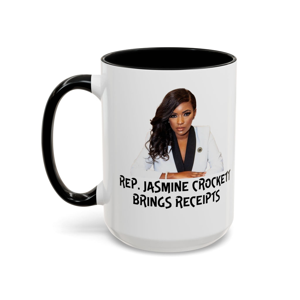 Jasmine Crockett Mug - Brings Receipts - Anti Trumpism - Political Satire - Feminist Mug - Anti MAGA - Democrat Gift