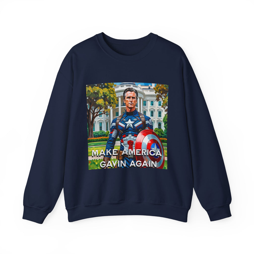 Gavin Newsom Sweater - Make America Gavin Again - Captain America - Anti Trump Sweatshirt - Political Satire - Anti MAGA Sweater