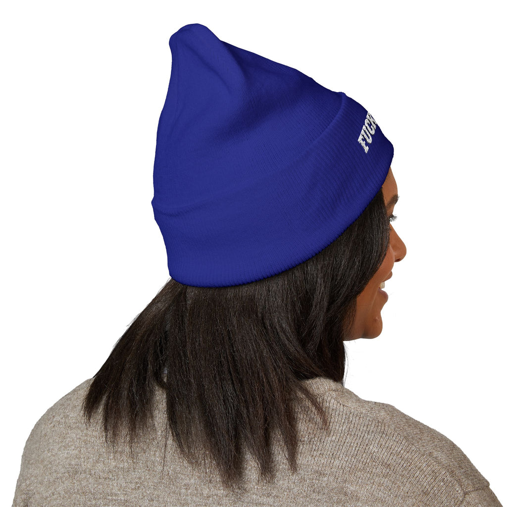 Fuck Trump Embroidered Beanie -Anti MAGA - Protest Hat - Political Beanie