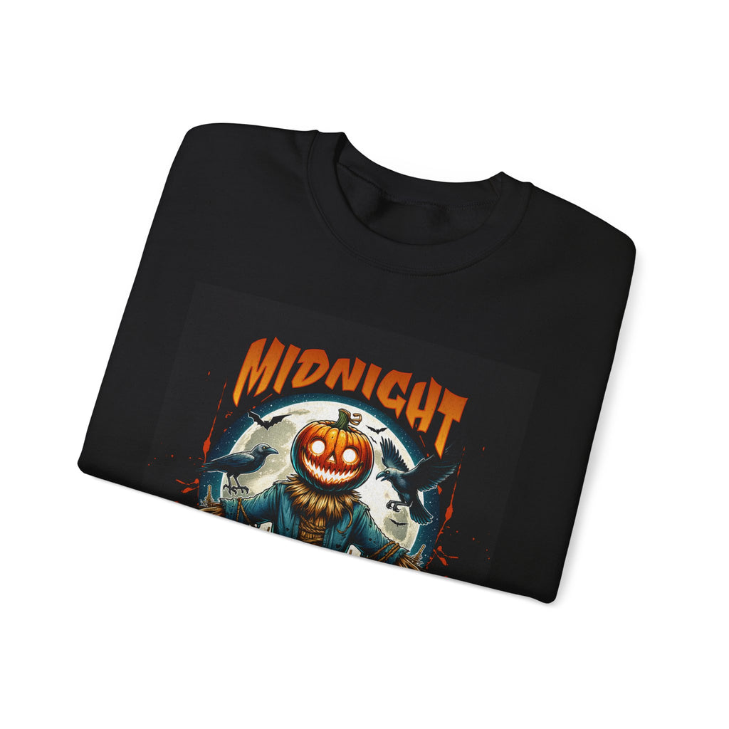 Scarecrow Halloween Sweater - Horror Sweatshirt - Scary Pumpkin Head - Creepy Cornfield