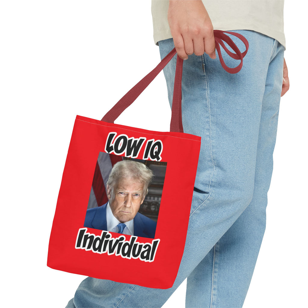 Anti Trump Tote Bag - Low IQ Individual - Political Satire Bag - Anti MAGA Tote - Democrat Gift - Protest Bag