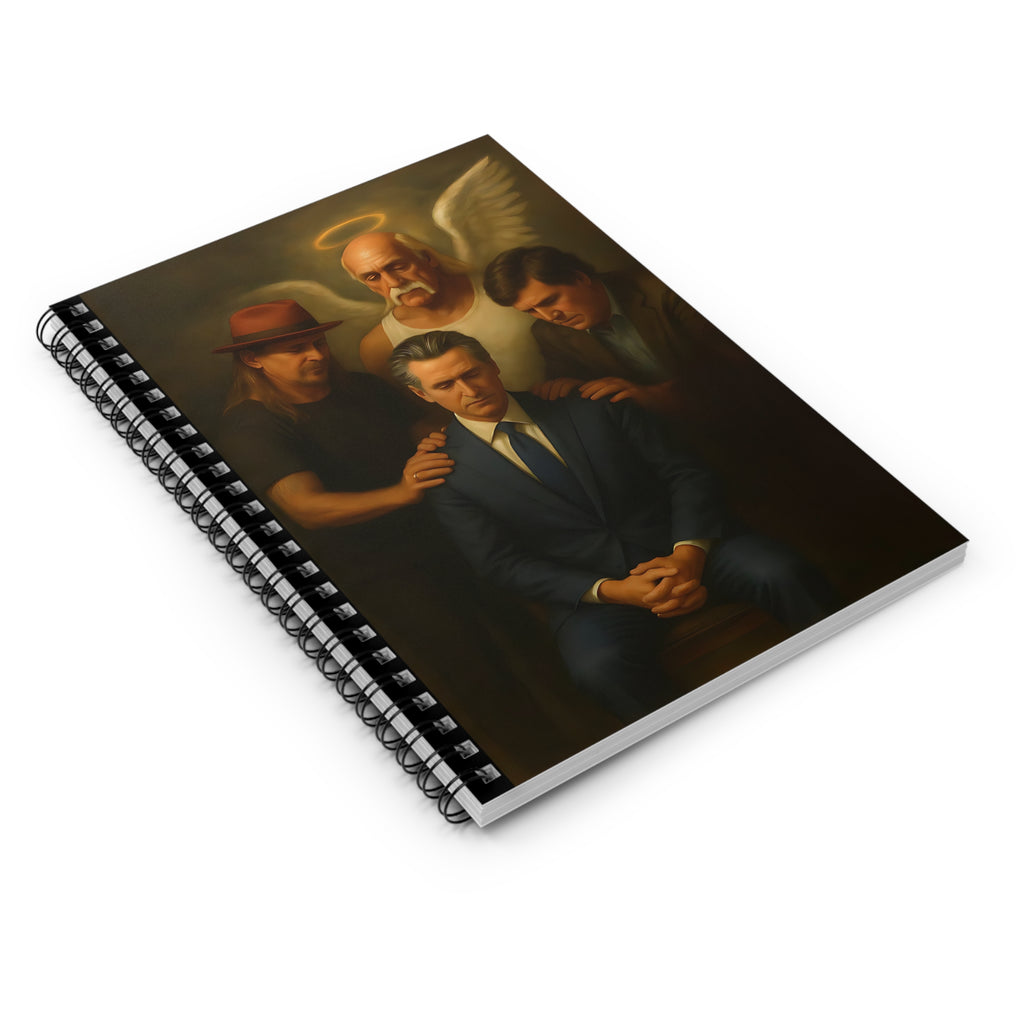 Gavin Newsom Meme Spiral Note Book - Hulk Hogan, Tucker Carlson, Kid Rock - Political Satire - Anti Trump Notebook - Political Gift