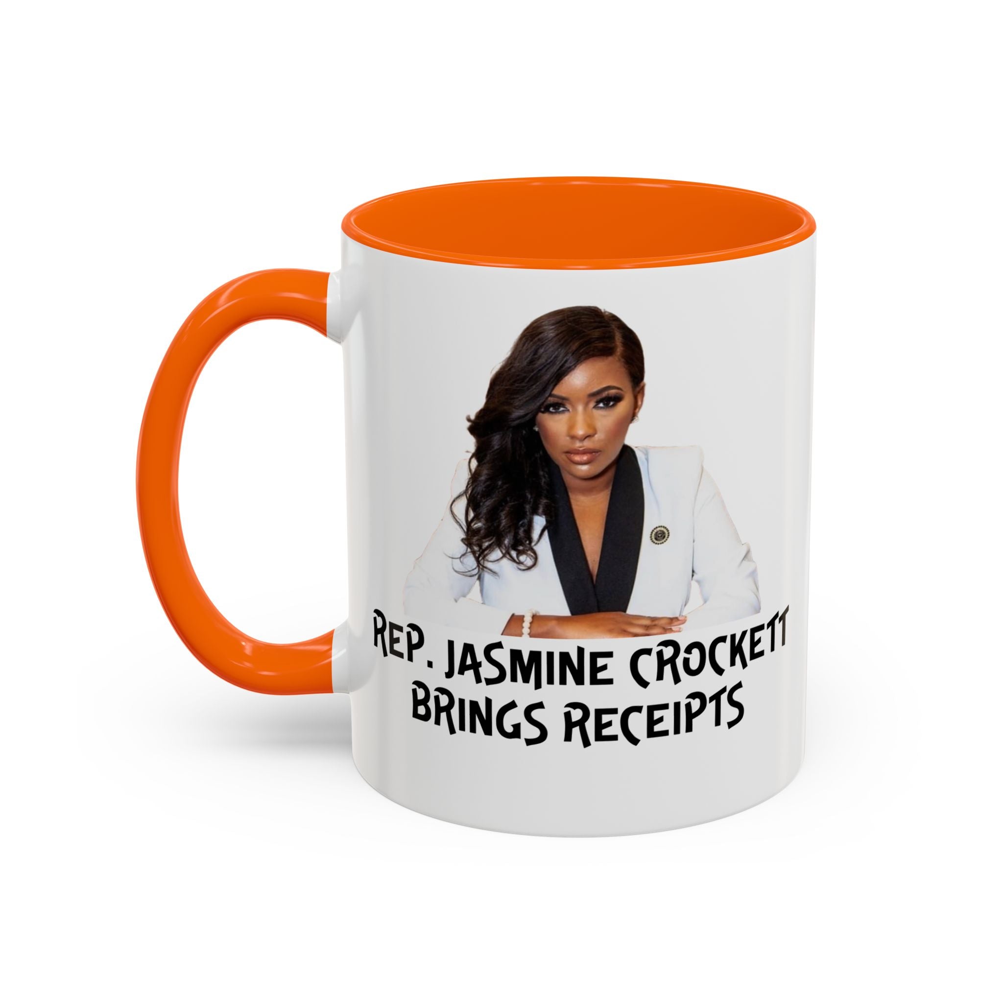 Jasmine Crockett Mug - Brings Receipts - Anti Trumpism - Political Satire - Feminist Mug - Anti MAGA - Democrat Gift