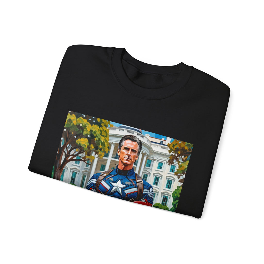 Gavin Newsom Sweater - Make America Gavin Again - Captain America - Anti Trump Sweatshirt - Political Satire - Anti MAGA Sweater