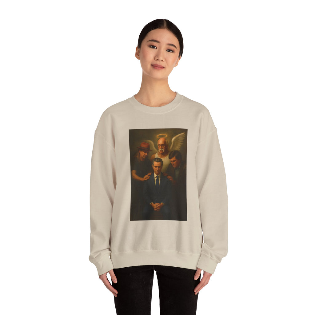 Gavin Newsom Meme Sweatshirt - Tucker Carlson, Hulk Hogan, Kid rock Meme Sweater - Political Satire - Subtle Anti Trump Sweater