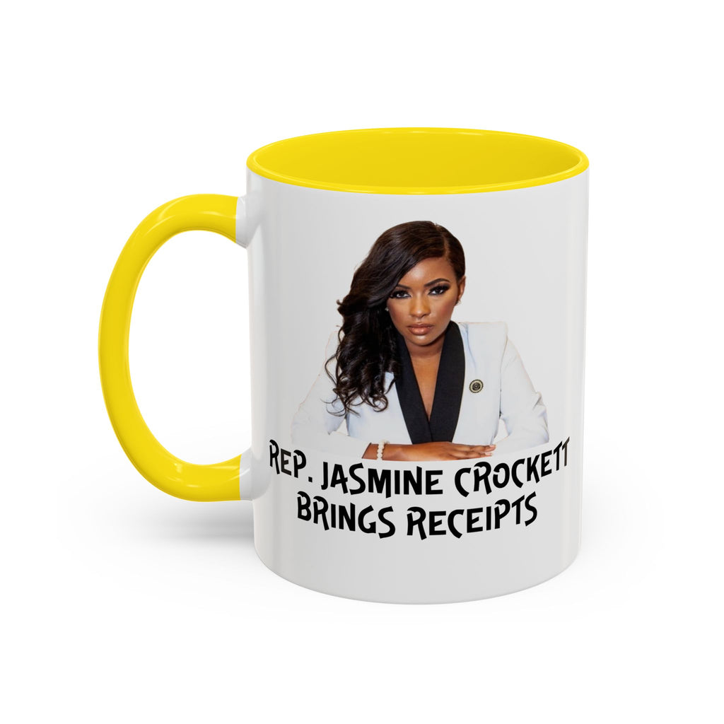 Jasmine Crockett Mug - Brings Receipts - Anti Trumpism - Political Satire - Feminist Mug - Anti MAGA - Democrat Gift