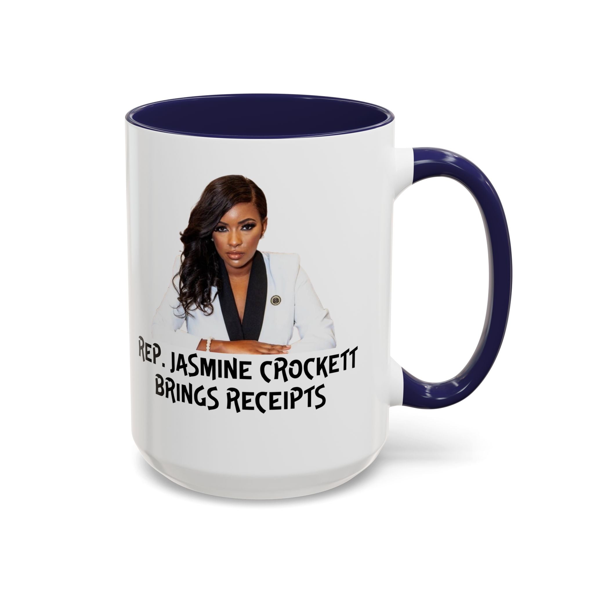 Jasmine Crockett Mug - Brings Receipts - Anti Trumpism - Political Satire - Feminist Mug - Anti MAGA - Democrat Gift
