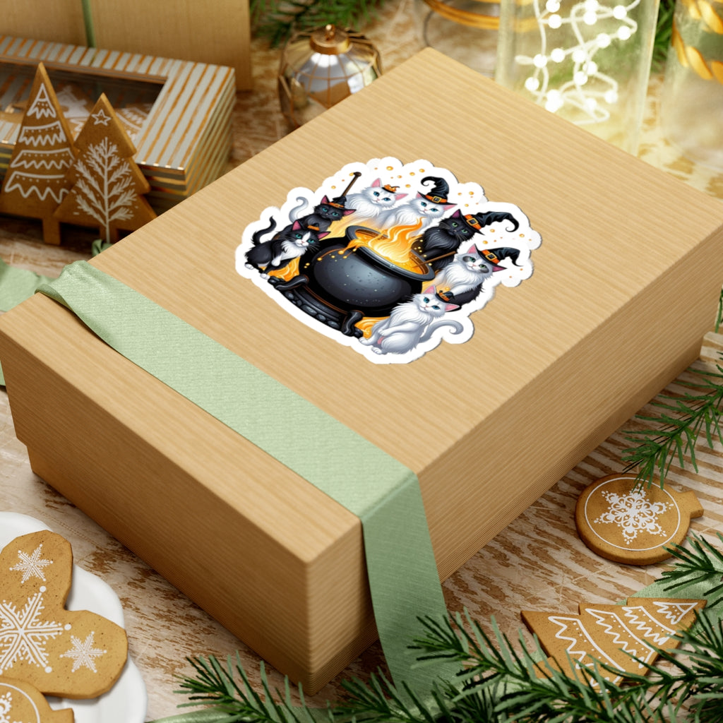 Witchy Ragdoll Cat Sticker - Cute Halloween Sticker - Magical Cauldron - Cat Lover Gift - Spooky Cute